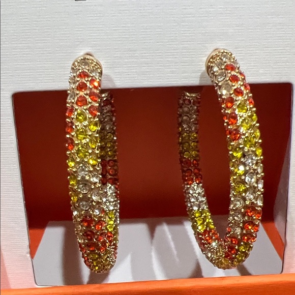 Piper K | Candy Corn Inspired Hoop Earrings - Picture 5 of 8
